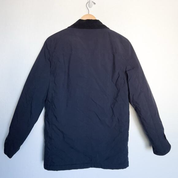 J Crew Jacket Coat Mens Small Highland Rip Stop Barn Navy Blue Ripstop Corduroy - Picture 2 of 8